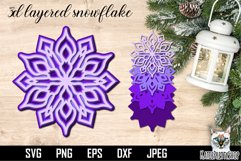 Premium paper cutting file SVG, Christmas layered snowflake. Product Image 1