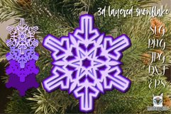 3D Snowflake Christmas ornaments, premium layered cut files Product Image 6