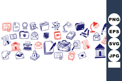 Hand Drawn Postal Icon SVG Bundle For Office Use Product Image 1