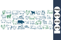 Farm Animal Vector Clipart Set For Crafts Product Image 1