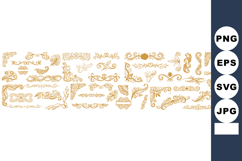 Vintage Floral Border Clipart Set for Wedding Invitations Product Image 1