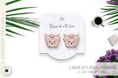 Yorkshire Terrier Stud Earrings | Dog Laser Cut Earrings Product Image 2