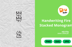 Handwriting Fire Stacked Monogram Product Image 1