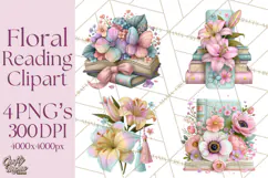 Bookish Blooms Floral Reading & Stationery PNG Clipart Product Image 1