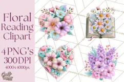 Bookish Blooms Floral Reading & Stationery PNG Clipart Product Image 1