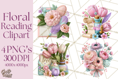 Bookish Blooms Floral Reading &amp; Stationery PNG Clipart Product Image 1
