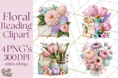 Bookish Blooms Floral Reading & Stationery PNG Clipart Product Image 1