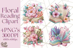Bookish Blooms Floral Reading & Stationery PNG Clipart Product Image 1