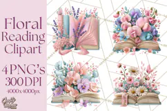Bookish Blooms Floral Reading & Stationery PNG Clipart Product Image 1