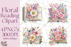 Bookish Blooms Floral Reading & Stationery PNG Clipart Product Image 1