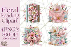 Bookish Blooms Floral Reading & Stationery PNG Clipart Product Image 1