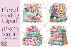 Bookish Blooms Floral Reading &amp; Stationery PNG Clipart Product Image 1