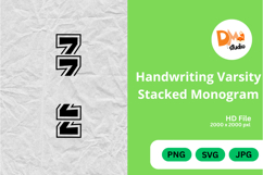 Handwriting Varsity Stacked Monogram Product Image 1