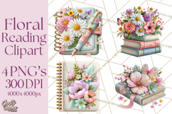 Bookish Blooms Floral Reading &amp; Stationery PNG Clipart Product Image 1