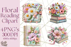 Bookish Blooms Floral Reading & Stationery PNG Clipart Product Image 1