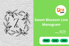Sweet Blossom Line Monogram Product Image 1