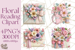 Bookish Blooms Floral Reading &amp; Stationery PNG Clipart Product Image 1