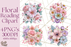 Bookish Blooms Floral Reading &amp; Stationery PNG Clipart Product Image 1