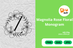 Magnolia Rose Floral Monogram Product Image 1