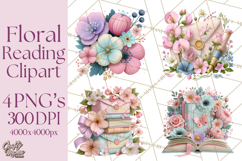 Bookish Blooms Floral Reading &amp; Stationery PNG Clipart Product Image 1