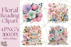 Bookish Blooms Floral Reading & Stationery PNG Clipart Product Image 1