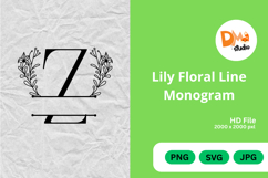 Lily Floral Line Monogram Product Image 1
