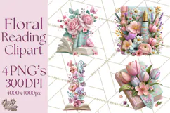 Bookish Blooms Floral Reading & Stationery PNG Clipart Product Image 1