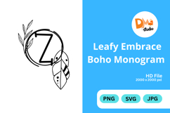 Leafy Embrace Boho Monogram Product Image 1