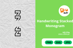 Handwriting Stacked Monogram Product Image 1