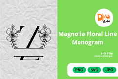 Magnolia Floral Line Monogram Product Image 1