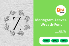 Monogram Leaves Wreath Font Product Image 1