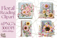 Bookish Blooms Floral Reading & Stationery PNG Clipart Product Image 1