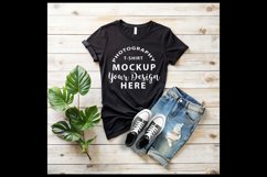 Bella Canvas t-shirt mock-up BLACK Product Image 1