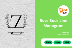 Rose Buds Line Monogram Product Image 1