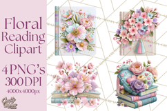 Bookish Blooms Floral Reading &amp; Stationery PNG Clipart Product Image 1