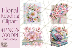 Bookish Blooms Floral Reading & Stationery PNG Clipart Product Image 1