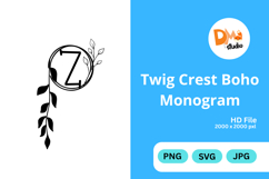 Twig Crest Boho Monogram Product Image 1