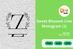Simple Blossom Line Monogram Product Image 1