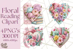 Bookish Blooms Floral Reading & Stationery PNG Clipart Product Image 1