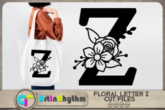 Floral letter Z svg cut file / Botanical alphabet SVG Product Image 1