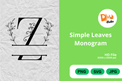 Simple Leaves Monogram Product Image 1