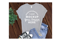 BELLA CANVAS 3001 T-shirt Mockup ATHLETIC HEATHER Product Image 1