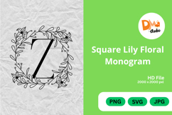 Square Lily Floral Monogram Product Image 1