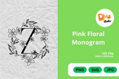 Pink Floral Monogram Product Image 1