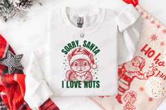 Sorry Santa I Love Nuts Cute Christmas T-Shirt Design SVG Product Image 2