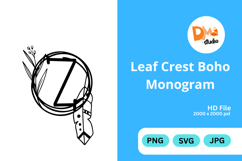 Leaf Crest Boho Monogram - Hand Drawn Botanical Letters Product Image 1