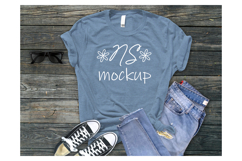 Bella Canvas 3001 t-shirt mockup HEATHER SLATE Product Image 1