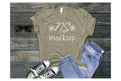Bella Canvas 3001 T-shirt Mockup HEATHER STONE Product Image 1