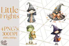 Kids Halloween Clipart PNG, Cute Characters & Props Product Image 1