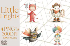 Kids Halloween Clipart PNG, Cute Characters & Props Product Image 1
